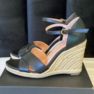 Leather espadrille wedge sandal!